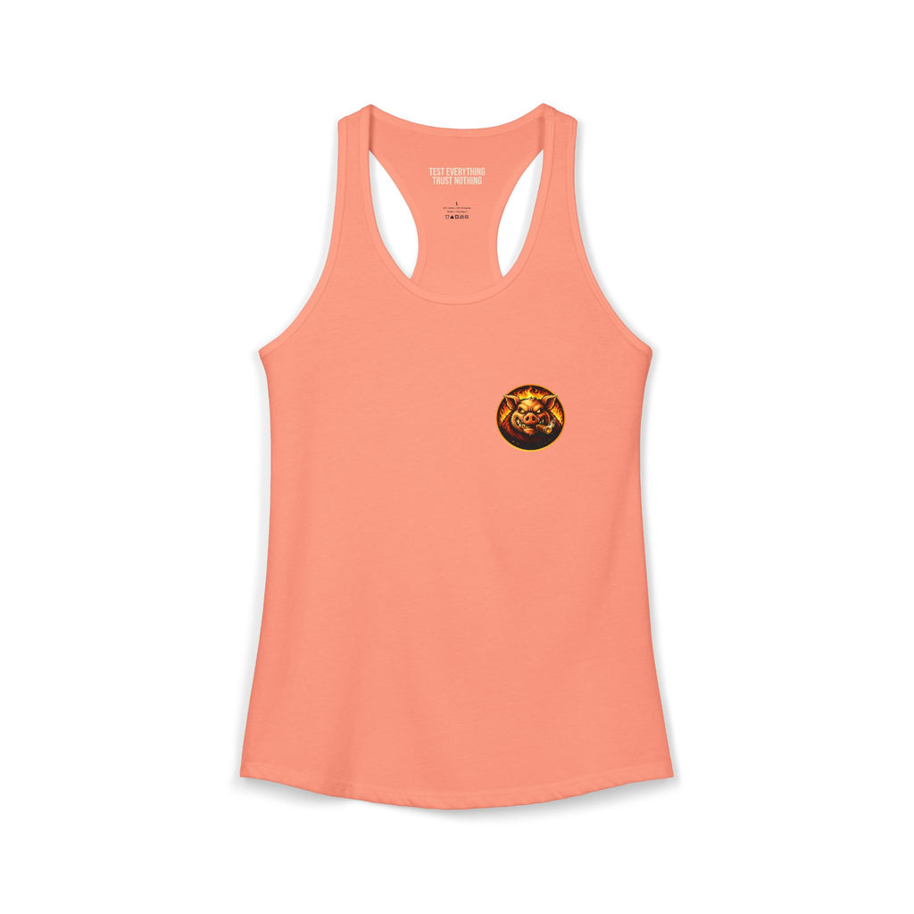 BBQ Test Pit Official Logo Women's Tank Top — Premium Racerback | Batch 001