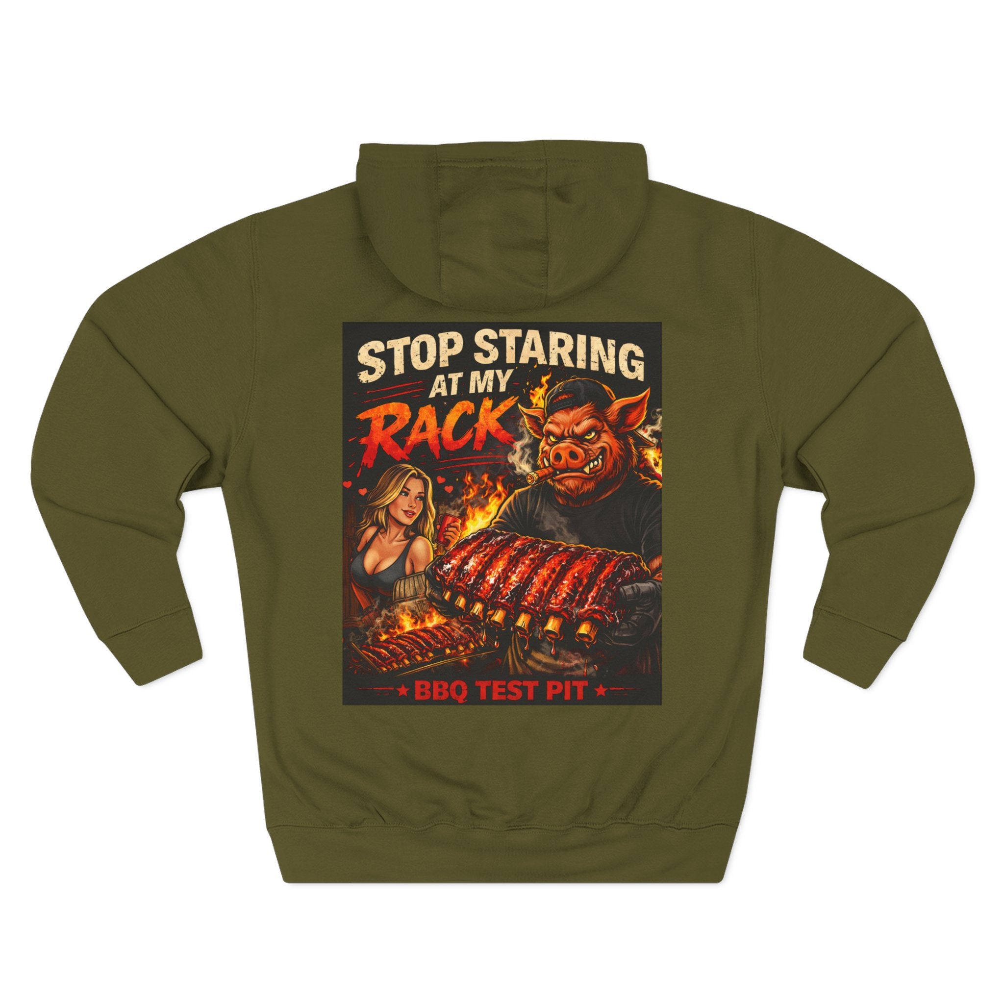 Stop Staring at My Rack Hoodie — Premium Heavyweight Rib Tech | BBQ Test Pit