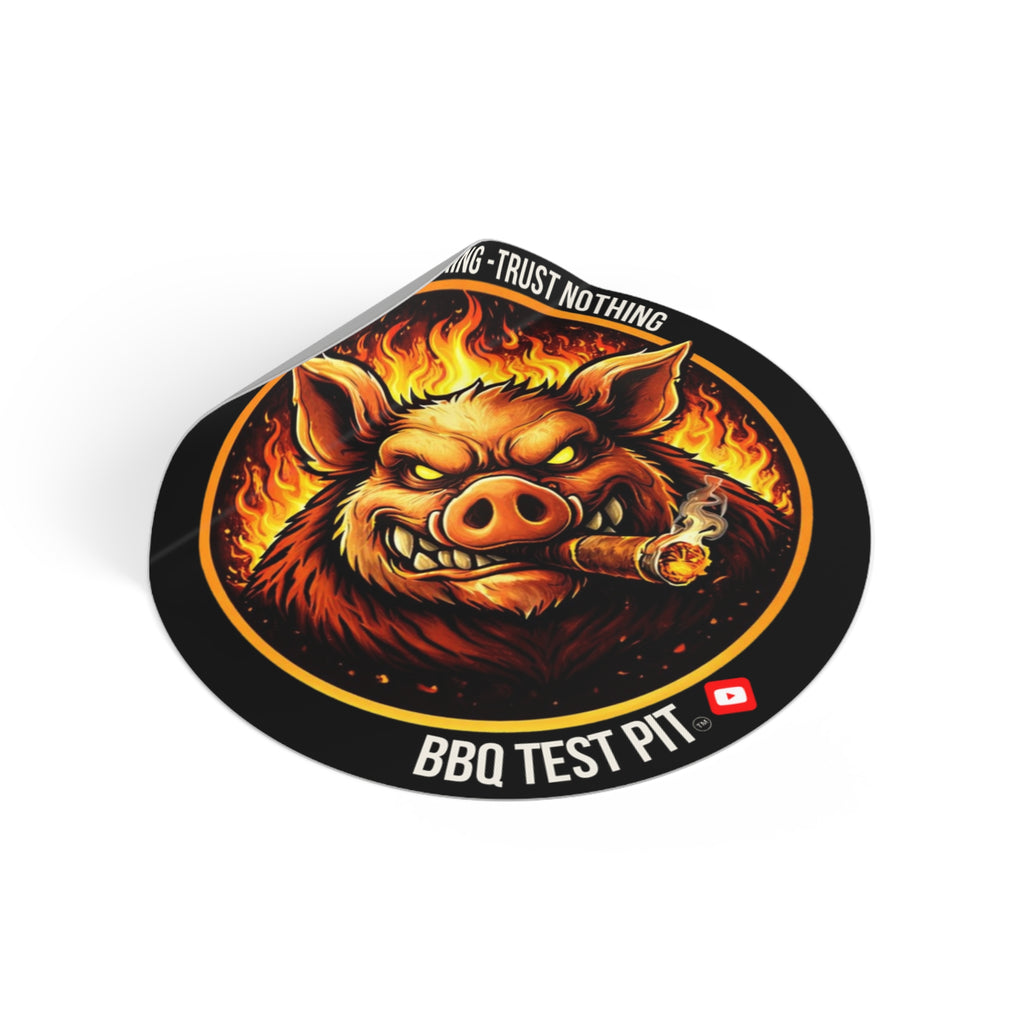 BBQ Test Pit Official Logo Vinyl Sticker — Waterproof Matte Decal | All Sizes