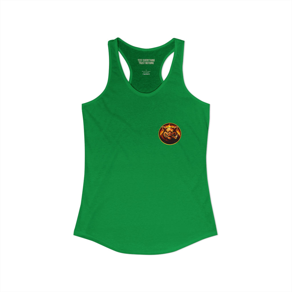 BBQ Test Pit Official Logo Women's Tank Top — Premium Racerback | Batch 001