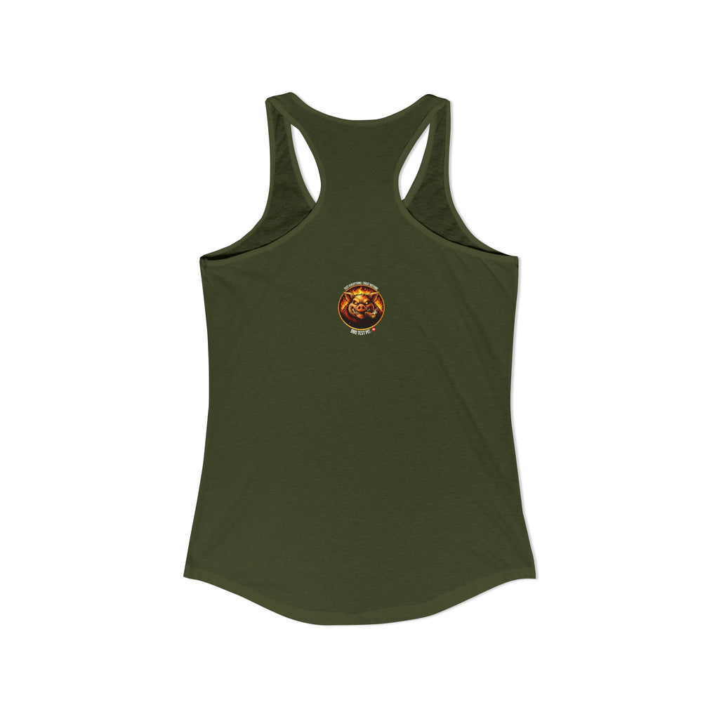 BBQ Test Pit Official Logo Women's Tank Top — Premium Racerback | Batch 001