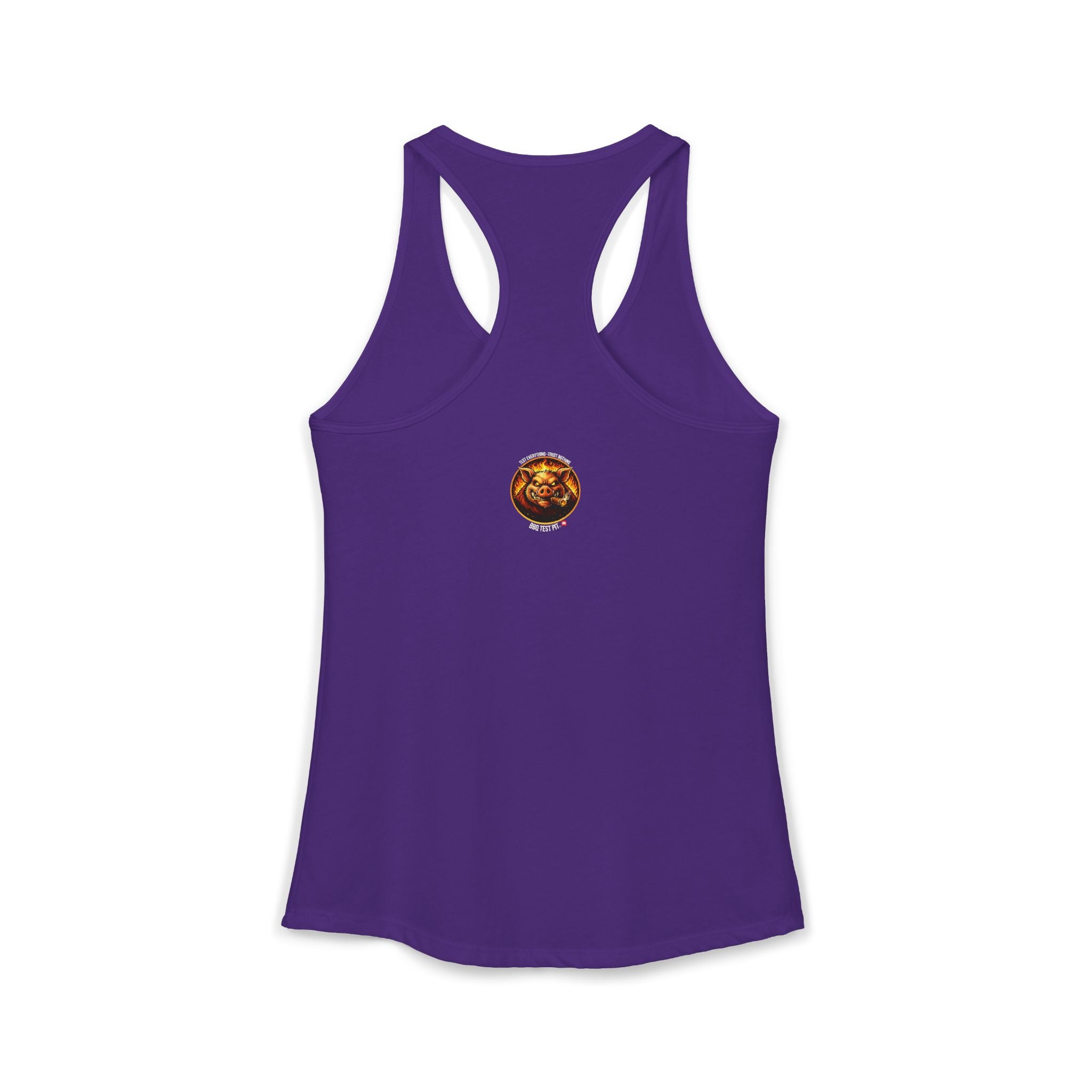 Stop Staring At My Rack Women's Tank Top — Premium Racerback | BBQ Test Pit