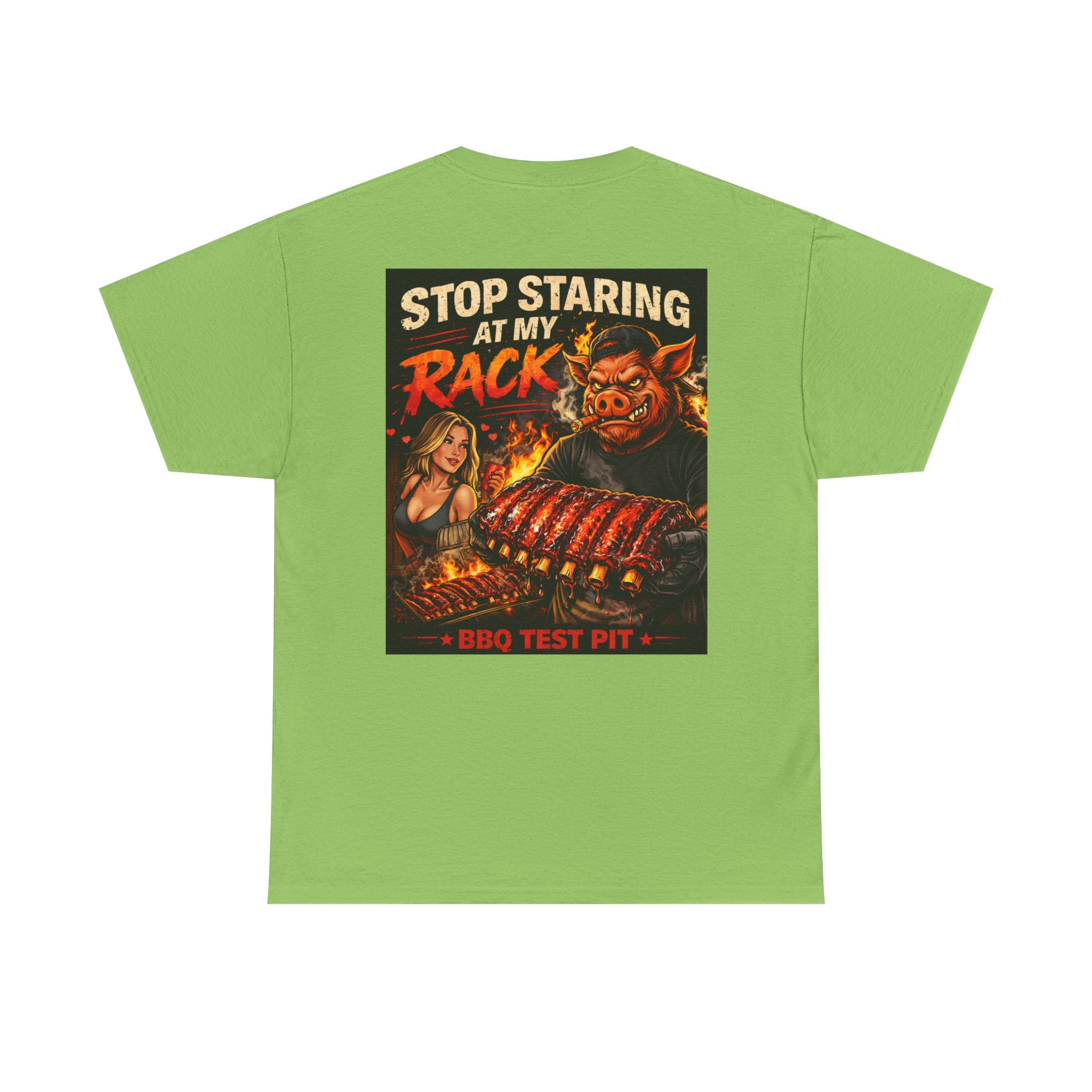 Stop Staring At My Rack T-Shirt — Rib Enthusiast Gear | BBQ Test Pit