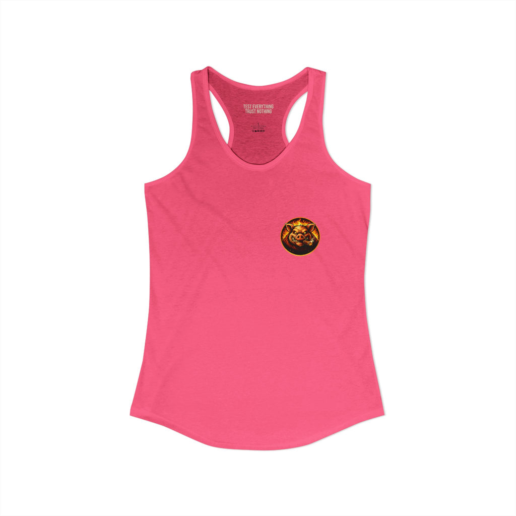BBQ Test Pit Official Logo Women's Tank Top — Premium Racerback | Batch 001