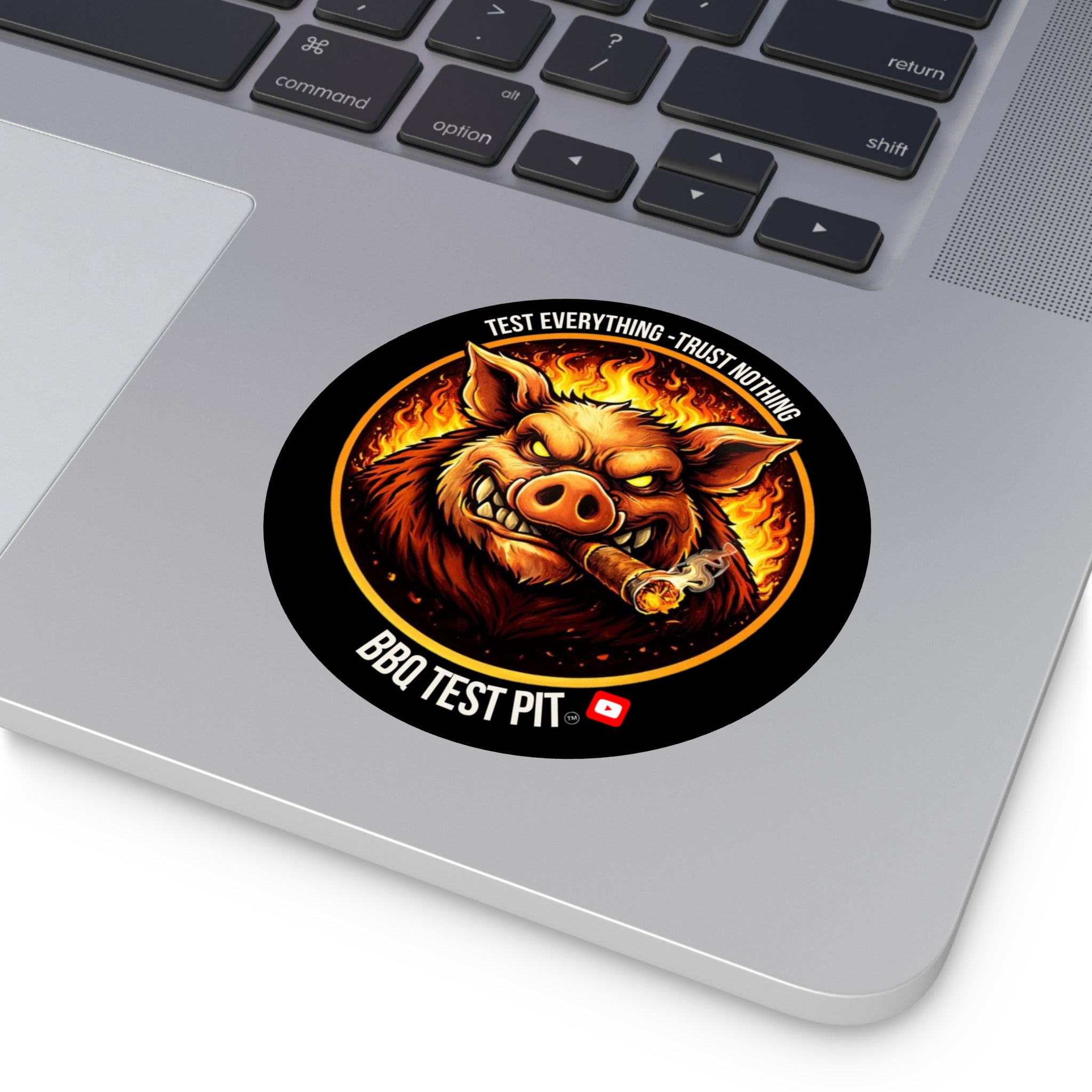 BBQ Test Pit Official Logo Vinyl Sticker — Waterproof Matte Decal | All Sizes