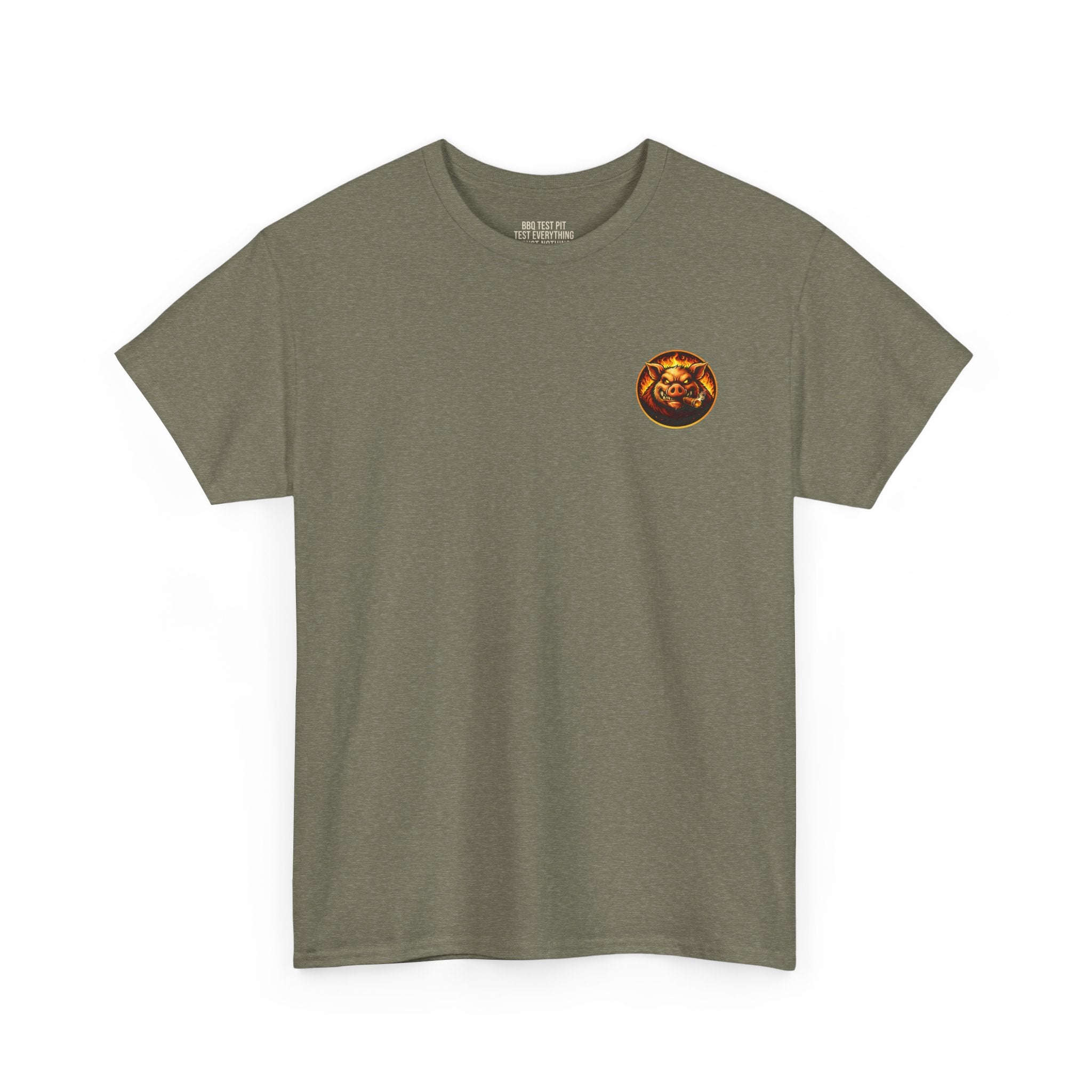 Whatever You Made… Stop Calling It BBQ. – BBQ Test Pit Funny BBQ Heavy Duty T-Shirt