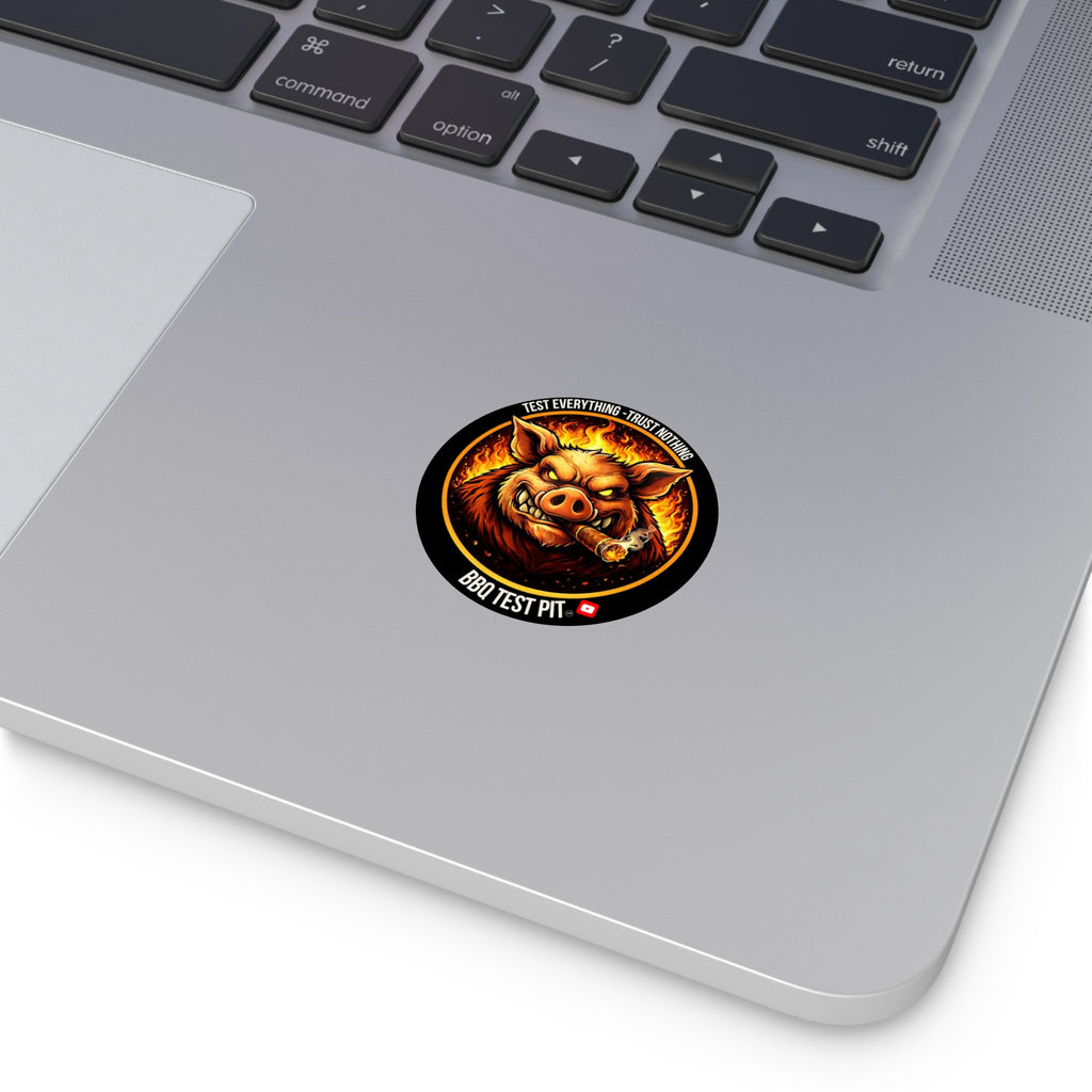 BBQ Test Pit Official Logo Vinyl Sticker — Waterproof Matte Decal | All Sizes