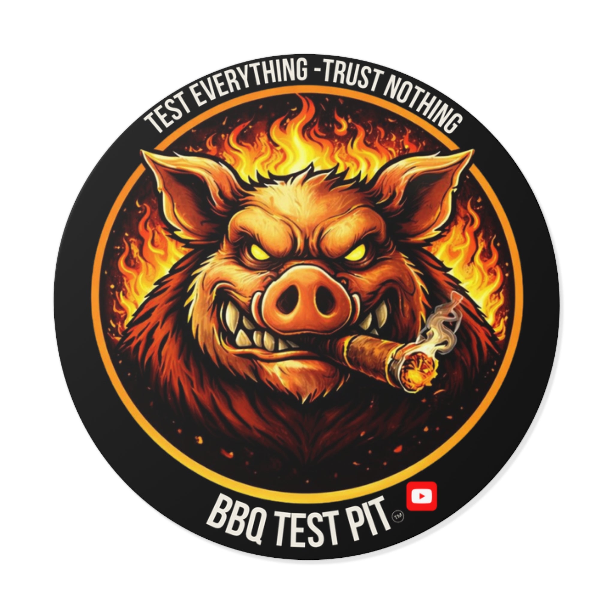 BBQ Test Pit Official Logo Vinyl Sticker — Waterproof Matte Decal | All Sizes