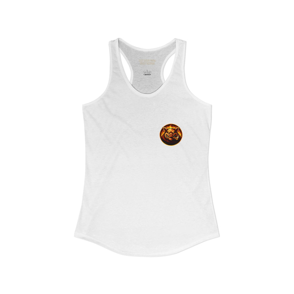 BBQ Test Pit Official Logo Women's Tank Top — Premium Racerback | Batch 001