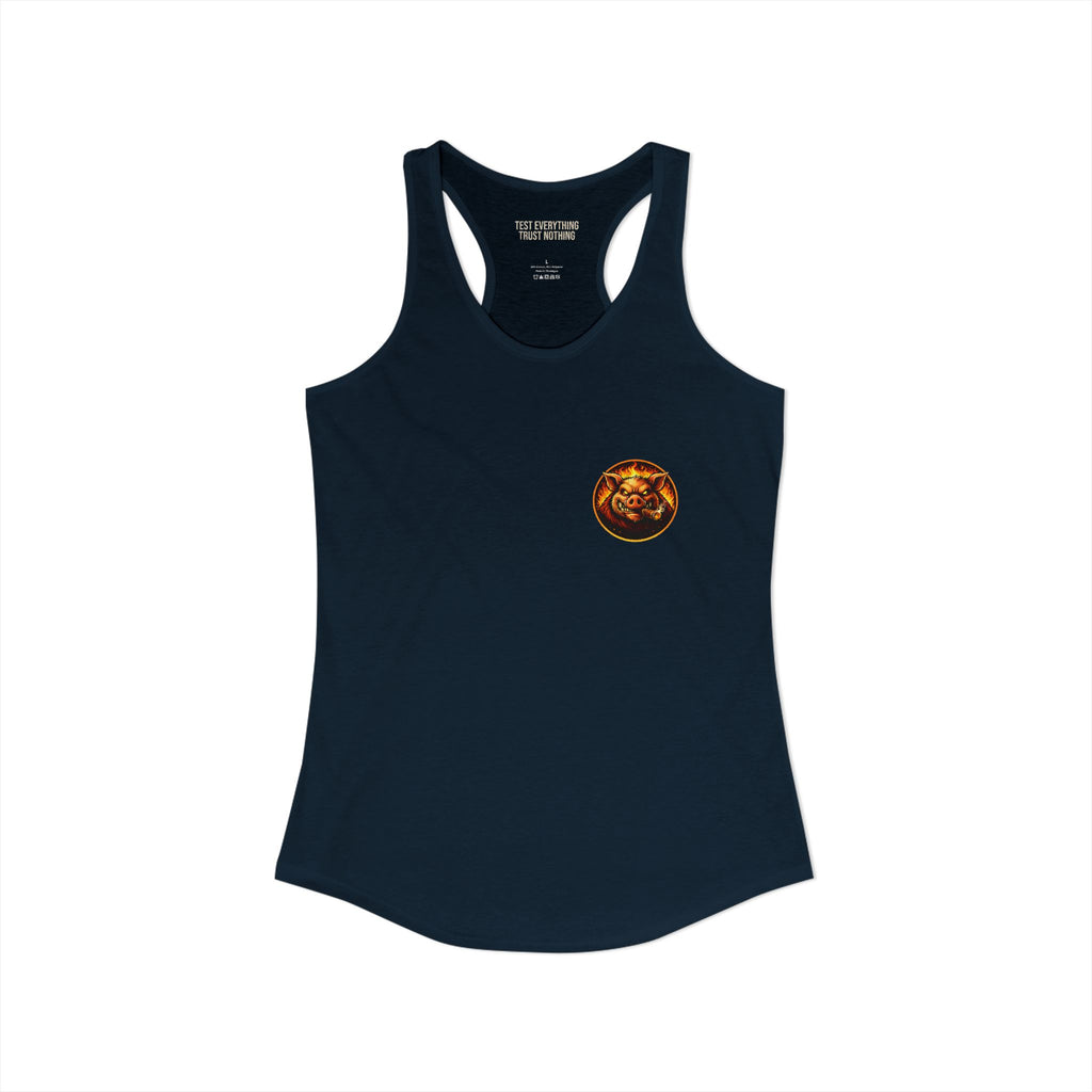 BBQ Test Pit Official Logo Women's Tank Top — Premium Racerback | Batch 001