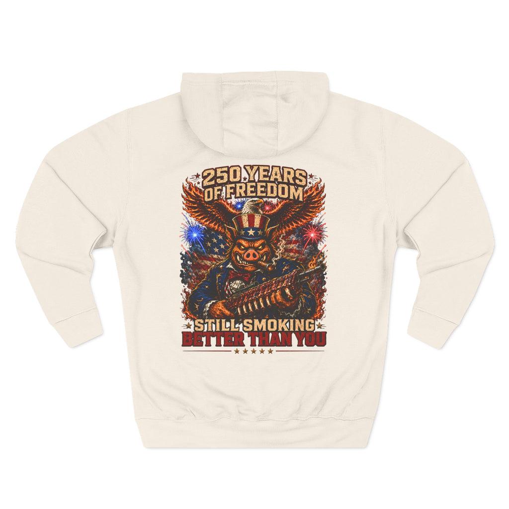 BBQ Test Pit America's 250th Birthday Hoodie | Limited Edition Patriotic Fleece
