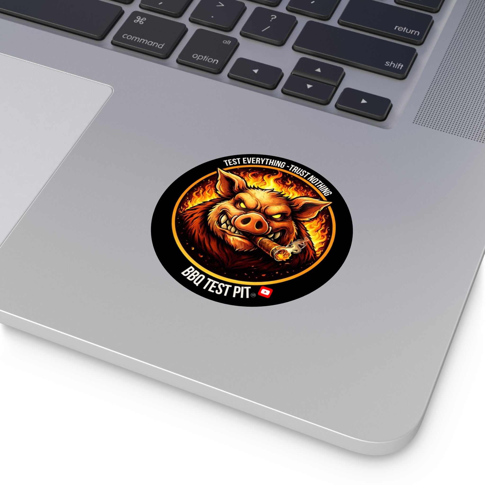 BBQ Test Pit Official Logo Vinyl Sticker — Waterproof Matte Decal | All Sizes