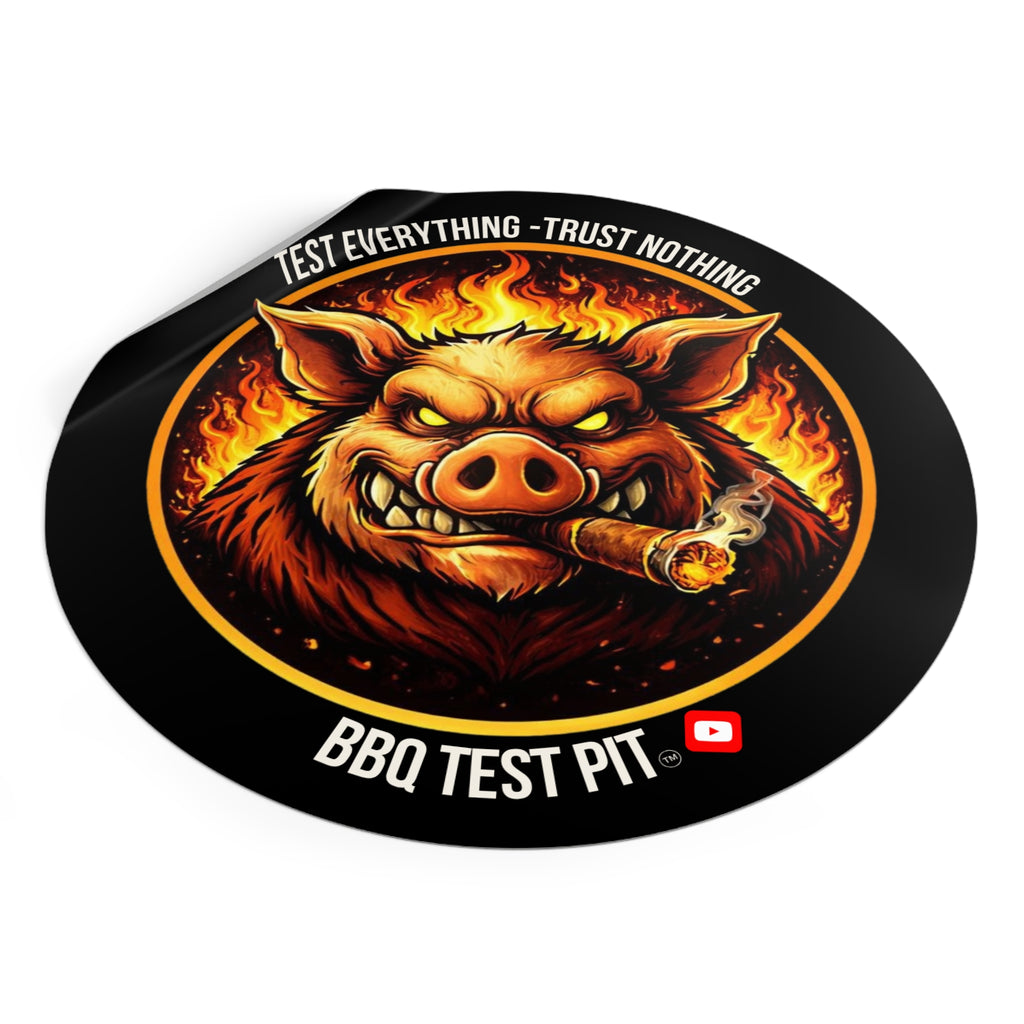 BBQ Test Pit Official Logo Vinyl Sticker — Waterproof Matte Decal | All Sizes