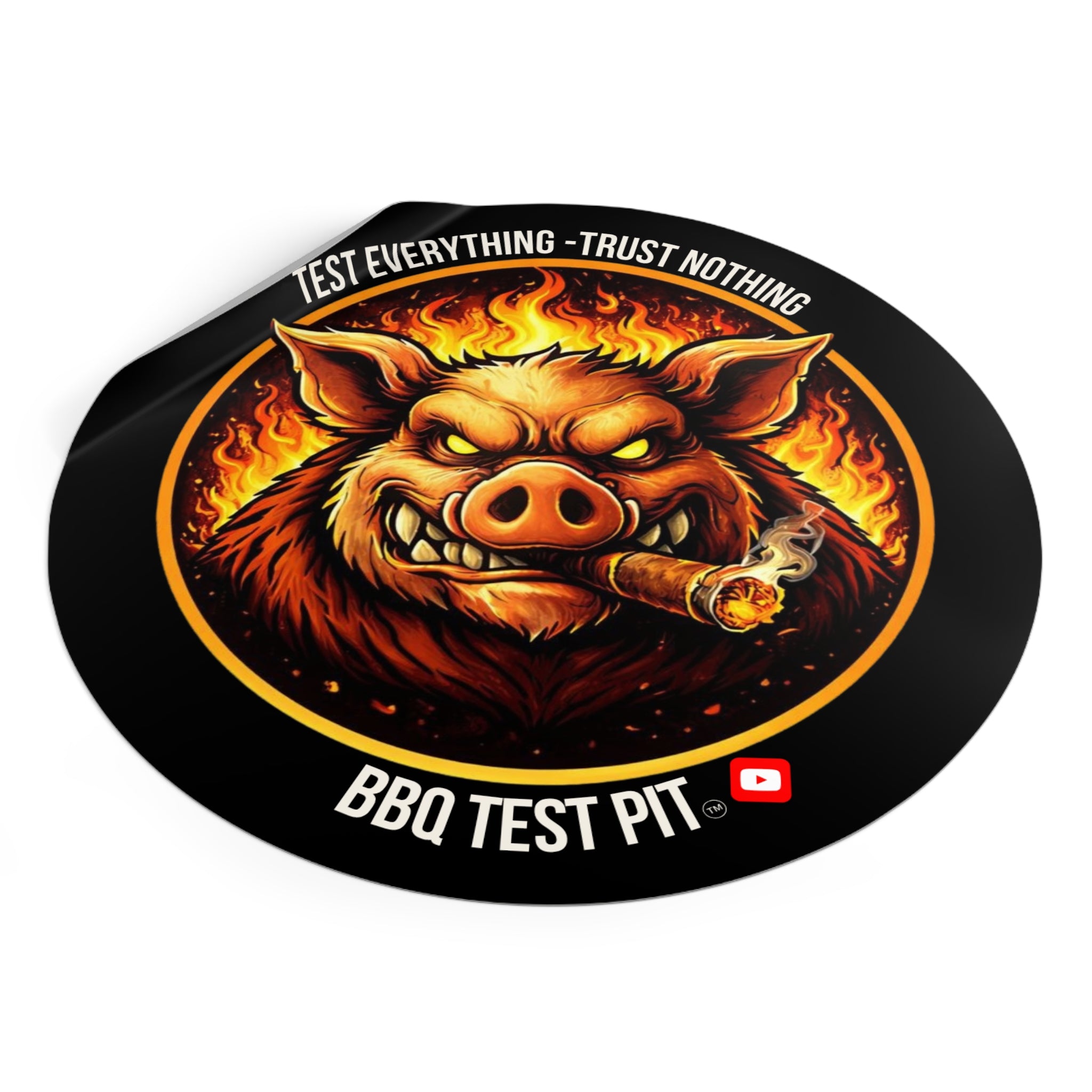 BBQ Test Pit Official Logo Vinyl Sticker — Waterproof Matte Decal | All Sizes